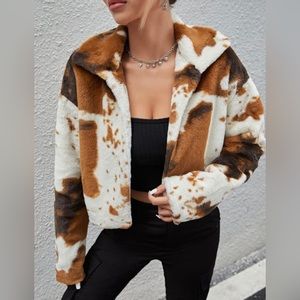 🤎🤍 Cow Pattern Fur / Fuzzy Coat 🤎🤍